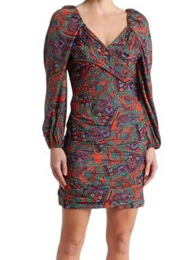 Veronica Beard Silk Floral Bodycon Dress Womens Size 8 New